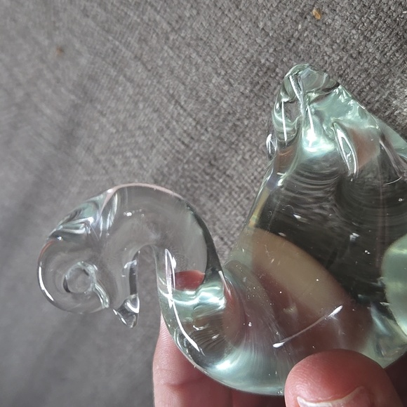 VINTAGE CRYSTAL GLASS SWANS Heavy Hand blown clear - Picture 8 of 8